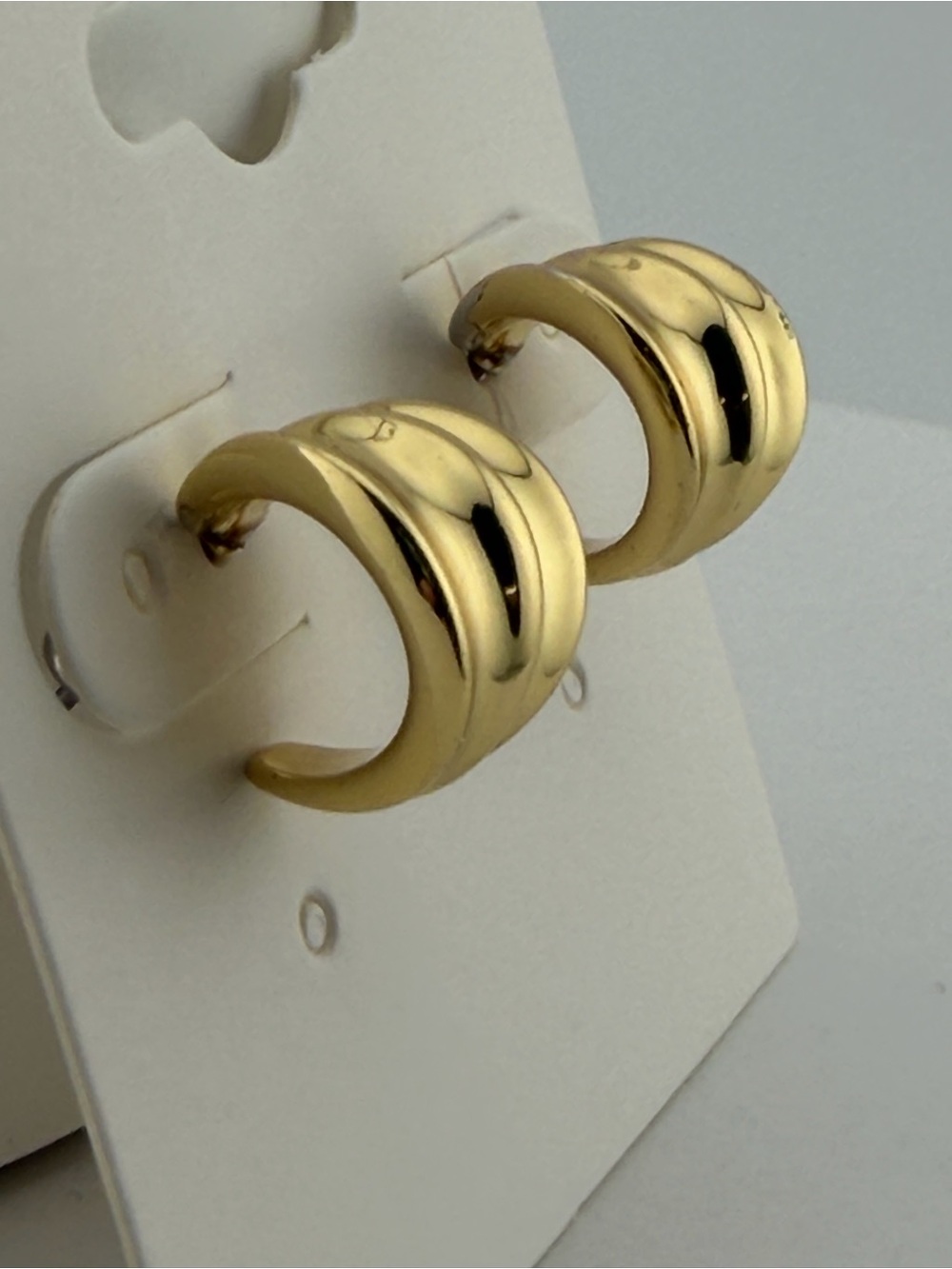 Jenny Bird Gold-dipped Triple Ridge mini huggie post Earrings